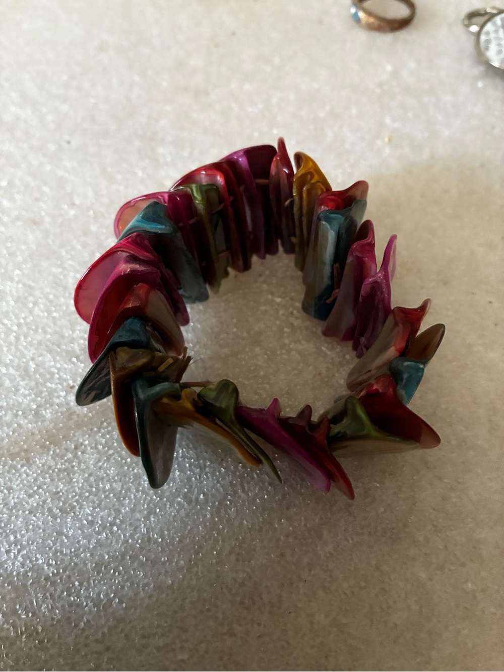Multicolor Shell Chip Stretch Bracelet - Women Jewelry